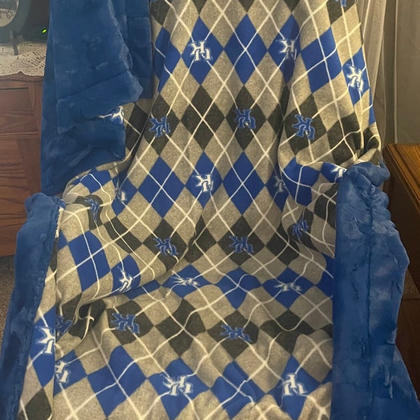 Kentucky Wildcats Argyle Soft Fleece Paired with Minky Luxe Hide
