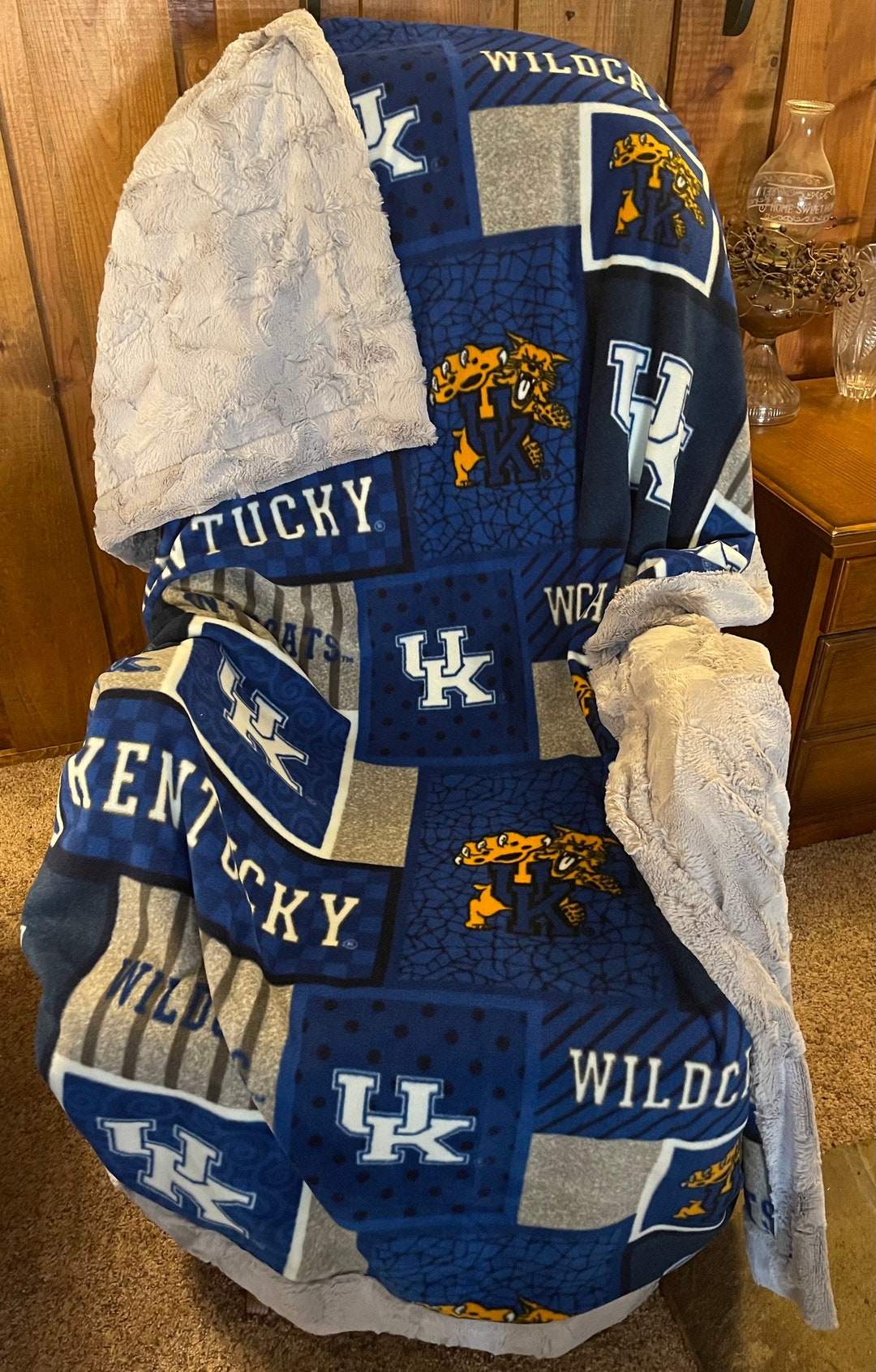 Kentucky Wildcats Patches Soft Fleece Paired With Minky Luxe Hide Etsy