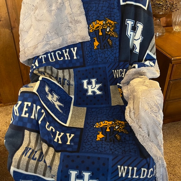 Kentucky Wildcats Patches Soft Fleece Paired with Minky Luxe Hide