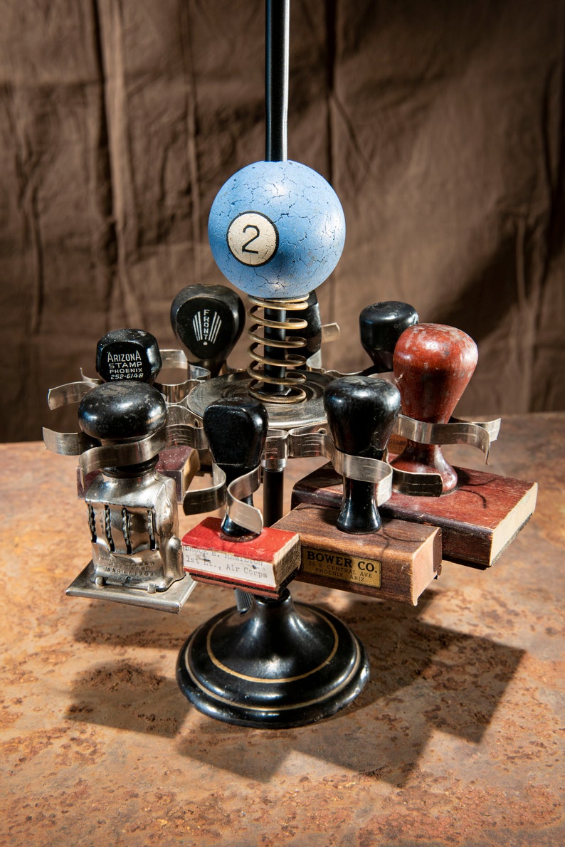The Rubber Stamp Stand Eclectic Desk or Table Lamp Etsy