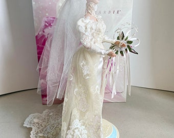 Romantic Rose Bride Porcelain Barbie Doll Limited Edition