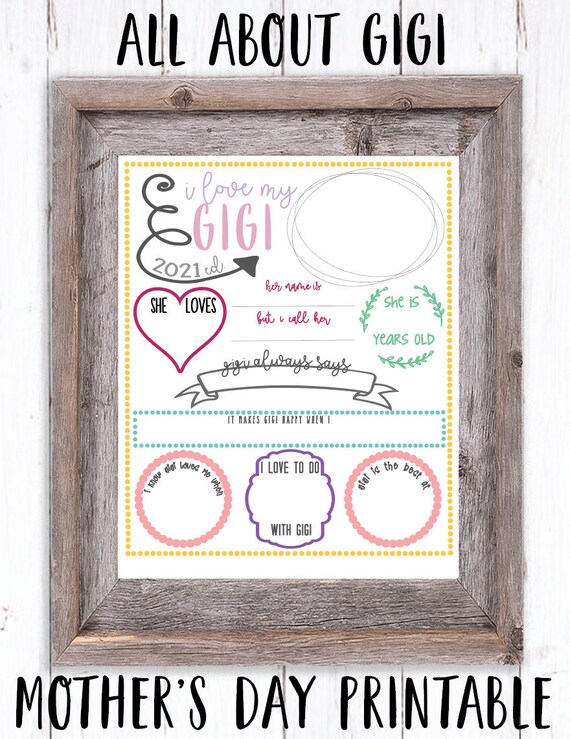 All About Gigi Mother's Day Printable - Etsy France