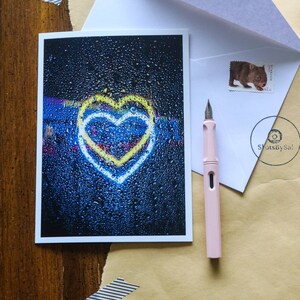 Neon Lights and Raindrops at Enlighten Canberra Greeting Card 5x7"