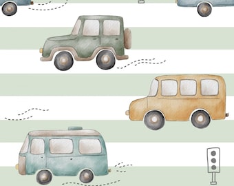 Choice of sweat fabric French terry or jersey cotton jersey vehicles car stripes from 50 cm