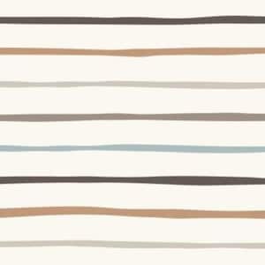 Stripes lines dots striped brown tones blue + optionally cotton, sweat, jersey, muslin - from 50 cm