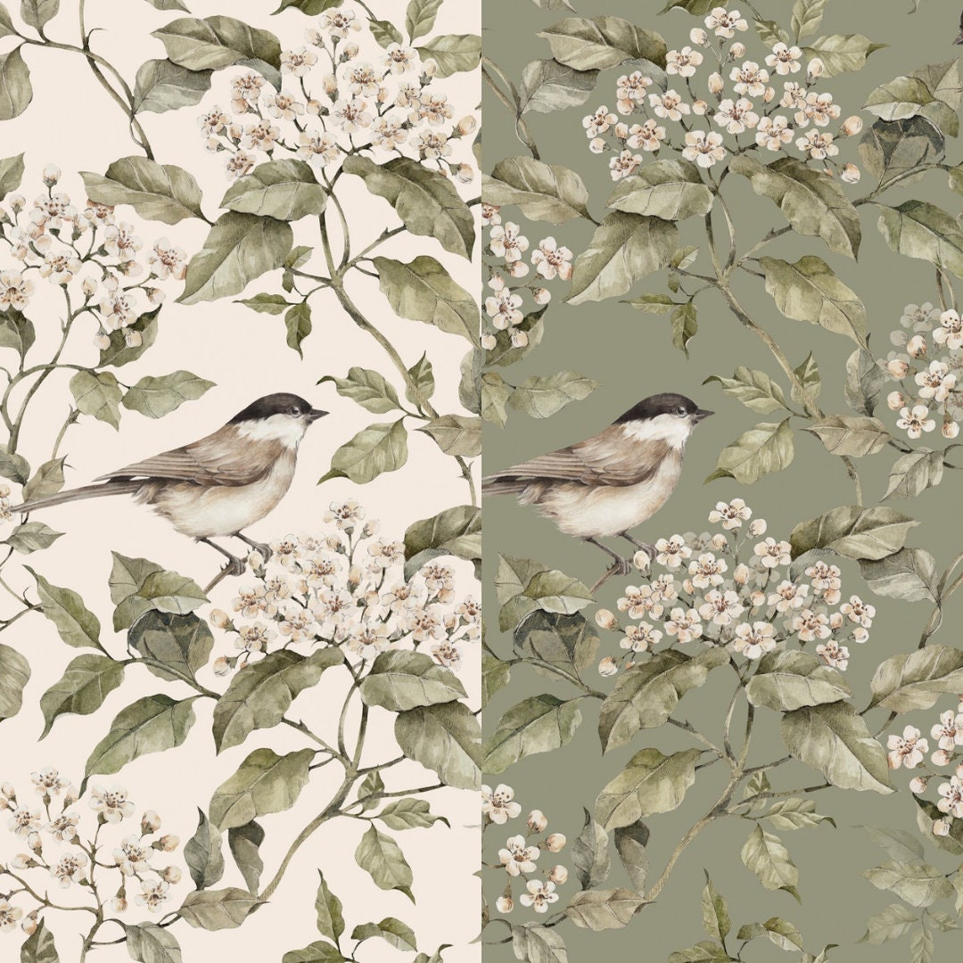 100 Cotton Cotton Fabric Woven Fabric Birds Flowers Country House
