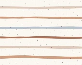 Righe, linee, pois, righe blu beige + cotone opzionale, tessuto felpa, jersey, mussola - da 50 cm