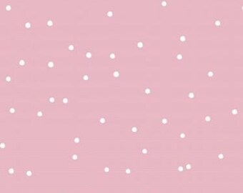 Dots Geometric dotted small white dots on pink + optionally cotton, sweat, jersey, muslin