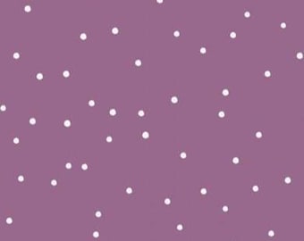 Dots Geometric dotted small white dots on plum + optionally cotton, sweat, jersey, muslin