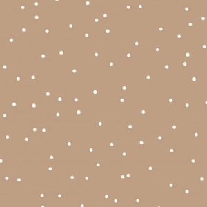 Dots Geometric dotted small white dots on caramel + optionally cotton, sweat, jersey, muslin