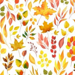 100% cotton cotton fabric woven autumn leaves autumn foliage floral from 50 cm