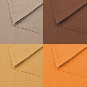Jersey UNI Jersey di cotone Jersey singolo 180 cm di larghezza + 4 colori diversi Giallo senape, Arancione, Beige, Caramello da 50 cm