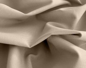 Cotton fabric plain woven fabric plain plain sand beige from 50 cm