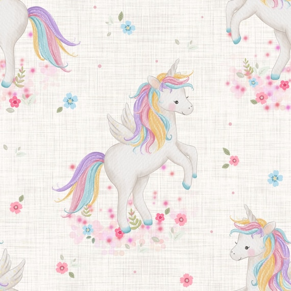 Fleece Stoff Stoff Mit Einhorn Muster Fleecestoff Teddy Einhorn