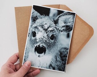 Cute Baby Deer Anniversary Cards for Boyfriend, Valentines Day Cards, Animal Photography Cards, Christmas Gift Idea for Mom, Holiday Gift