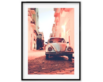 Vintage Car Poster, Street Photography Art Print, Urban Wall Art Photography, Car Gifts For Him, Christmas Gift Idea for Dad, Holiday Gift