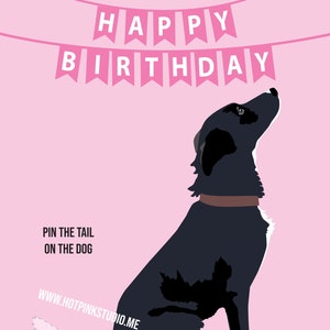 GAME PIN the TAIL on the Dog Labrador Retriever Birthday Party Game do it yourself party game Dog Party Banner Dog party decor image 1