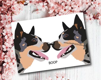 CATTLE DOG Card, Boyfriend anniversary card, Cute Dog birthday card, Boop card, Wife love card, Dog Love, Dog Valentine's day card for him