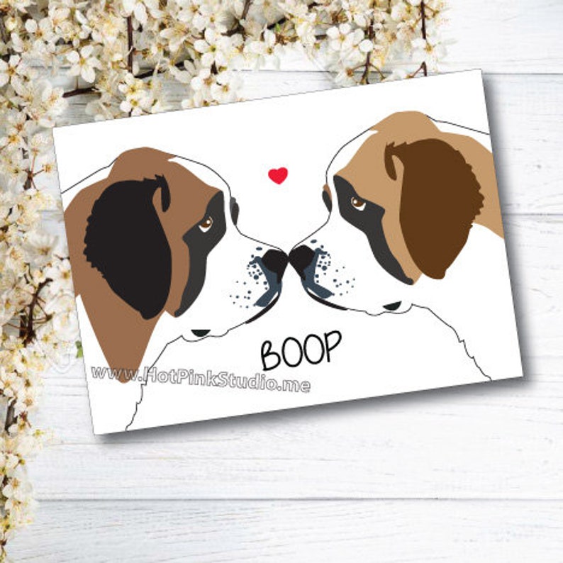 CARD St. Bernard Dog, Anniversary Card, Dog Love Card, Anniversary card for husband, dog lover card for her image 1