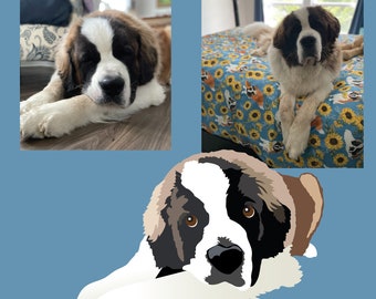 YOUR DOG PORTRAIT High quality Drawing for any item card, fabric, pillow, cup ect.