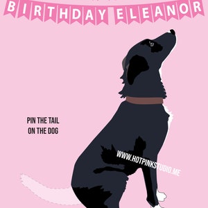GAME PIN the TAIL on the Dog Labrador Retriever Birthday Party Game do it yourself party game Dog Party Banner Dog party decor image 2