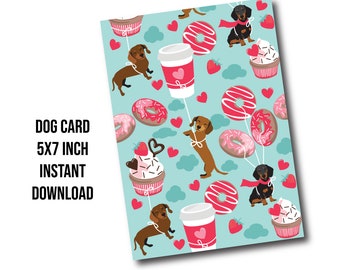 CARD Dachshund Dog Christmas Card, Anniversary Card, Dog Love Card, Anniversary card for husband, dog lover card for her