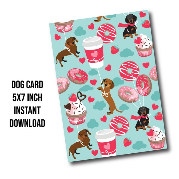 CARD Dachshund Dog Christmas Card, Anniversary Card, Dog Love Card, Anniversary card for husband, dog lover card for her