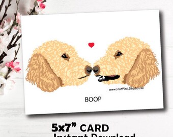 CARD Golden Doodle Dog, Poodle Anniversary Card, Dog Love Card, Anniversary card for husband, dog lover card for her