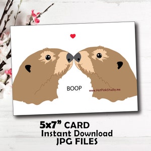 Carte loutre de mer, carte d'anniversaire de petit ami, carte d'anniversaire mignonne, carte mignonne de boop, carte d'amour de femme, amour de loutre, carte de Saint-Valentin pour lui
