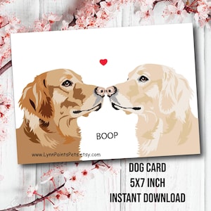 KARTE Golden Retriever Hund BOOP Jubiläumskarte, Hundeliebeskarte, Hundegeburtstagskarte, Tierkarte, ich liebe dich Karte für ihn