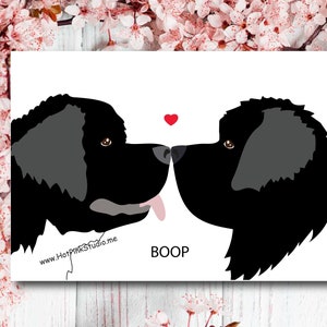 LANDSEER DOG Card, Jubiläumskarte, süße Hund Geburtstagskarte, Boop Karte, Frau Liebeskarte, Hundeliebe, Hunde-Valentinstagskarte für ihn