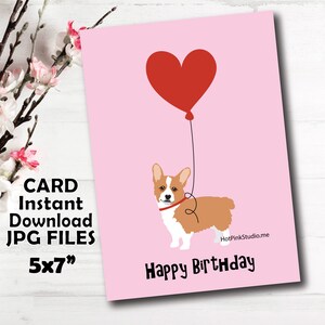 コーギー犬 誕生日おめでとう あなたは私の大好きな人間です ピンク | 親友。子供の誕生日カード。動物のグリーティング カード。