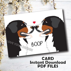 Berner Sennenhund Valentinstag Karte, Geburtstagskarte, Hundeliebe Jahrestagskarte für Mann, Hundeliebhaberkarte für sie