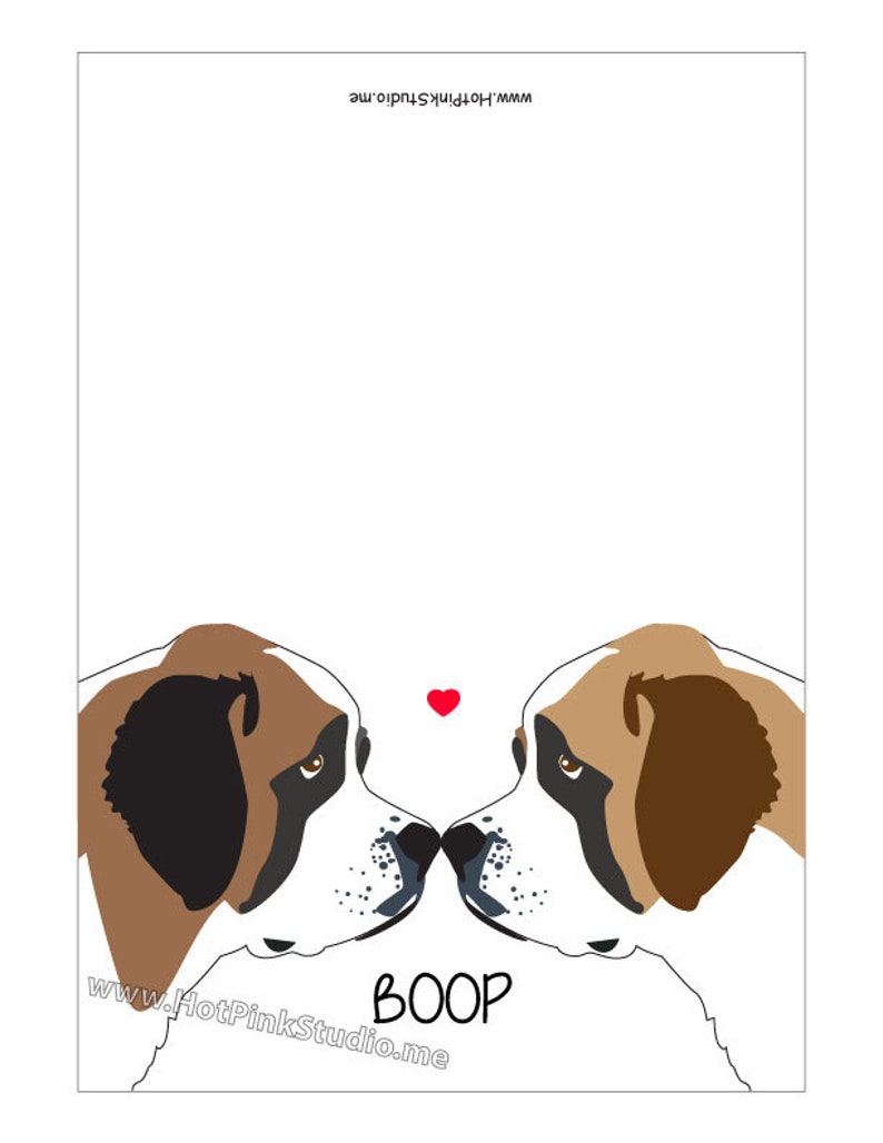 CARD St. Bernard Dog, Anniversary Card, Dog Love Card, Anniversary card for husband, dog lover card for her image 2