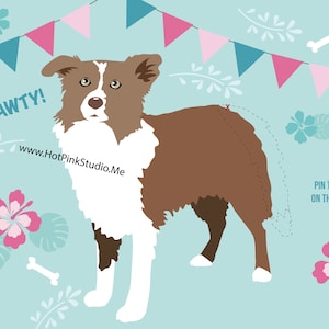 Pin the Tail on the Border Collie: Dog Party Game (Digital Files)