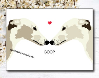 Grayhound Dog Card, Boyfriend anniversary card, Cute dog birthday card, Dog Boop card, Wife card, Cute dog card, Dog Valentine's Day Car