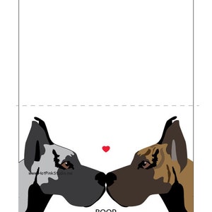 Dog Card, Girlfriend Birthday card, Great Dane Dog birthday card, Cute Boop card, Husband card, Dog Love, Dog Valentine's day card for her image 2