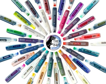 T-Rex Inks Single Bottle Alcohol Ink, Affordable Individual Bottles, 45 Colors, Metallic, Pearl Inks, Resin Art Tumbler Painting Mixed Media