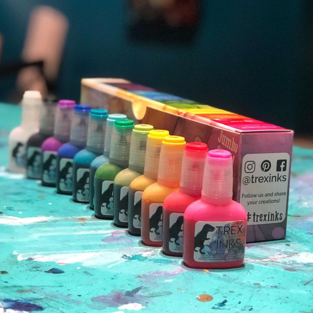 12pack Alcohol Ink Starter Set 12 Jumbo 20ml Bottles W/ 11 Fiercely