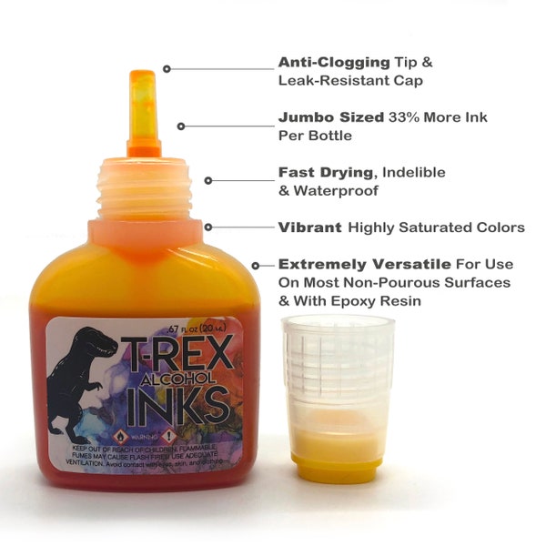 Individual Bottles of T-Rex Alcohol Inks (20ml) 48 Colors to choose from