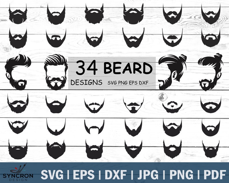 Beard svg bundle dxf Hipster svg bundle tshirt transfer Silhouette Cut files Hipster clipart Beard clilpart png Long beard svg eps