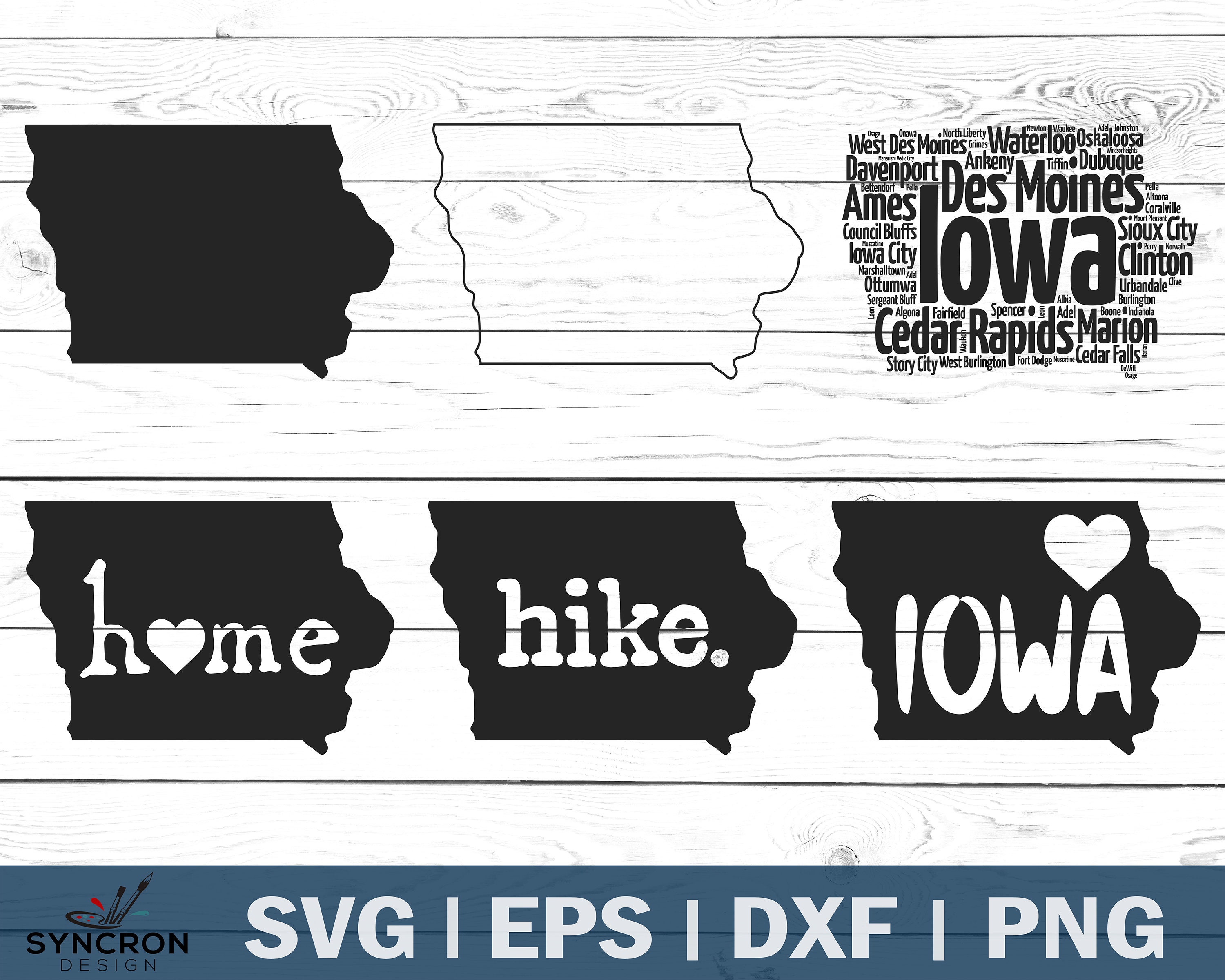 Iowa State SVG Iowa Outline SVG Iowa Map Cut Files