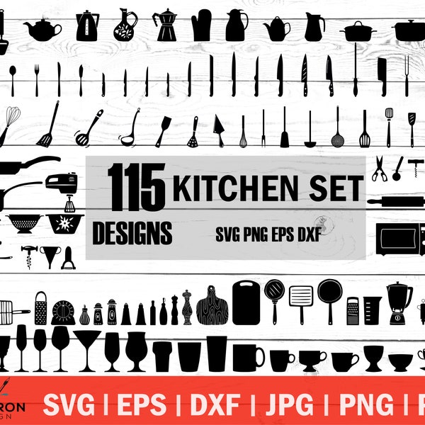 Kitchen SVG Bundle, cooking svg, chef svg, kitchen clipart,  pot holder svg, cooking utensils svg, cut files, silhouette, cricut, vector