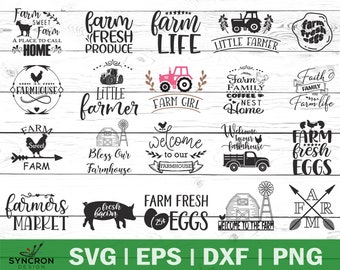 Farmhouse Bundle SVG | Farming Saying and Quotes | Farm life SVG | Cut Files | DXF files | commercial use | clipart | vector | silhouette