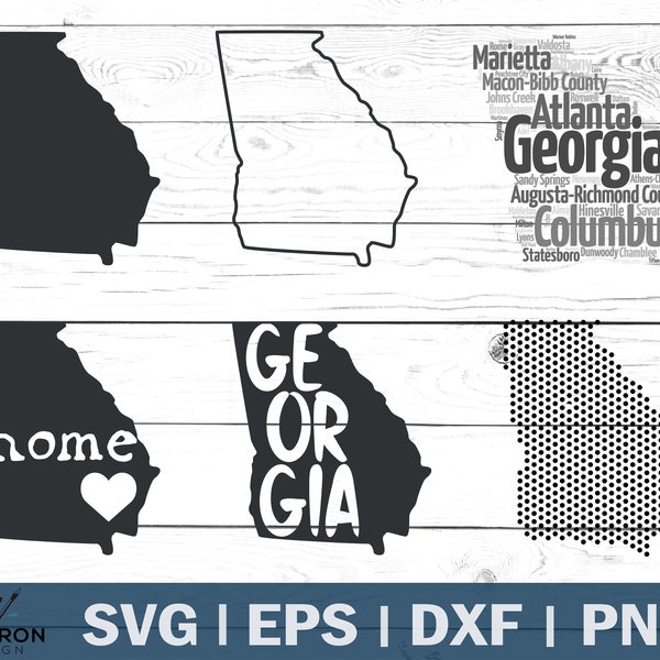 Georgia State SVG | Georgia Outline SVG | Cut Files | DXF files | commercial use | vector | cricut | clip art | silhouette | State shape