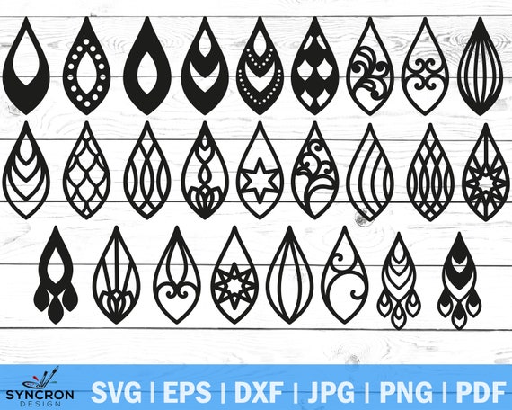 Craft Supplies & Tools Embellishments Teardrop Earrings Svg Earrings ...