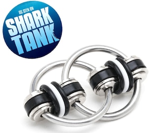 FIDGETLAND Stephie - Vu dans un Shark Tank - TDAH/TDA/H, stress et anxiété, agitation de la chaîne de vélo, approuvé par la classe | Bagues Solides | Taille M …