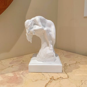 Nude Woman Statue & Statuette, Naked Woman With Long Hair Draped Over a