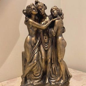 Nude Women Statue, Three Graces Statue, 9.5" Tall, Antonio Canova