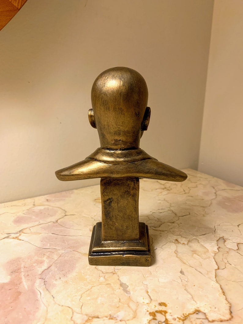 Benito Mussolini Bust, Small Mussolini Statuette, 6, WW2, Mussolini Sculpture, Handmade, Hand Brushed, Bronze Finish, Strange & Bizarre image 3